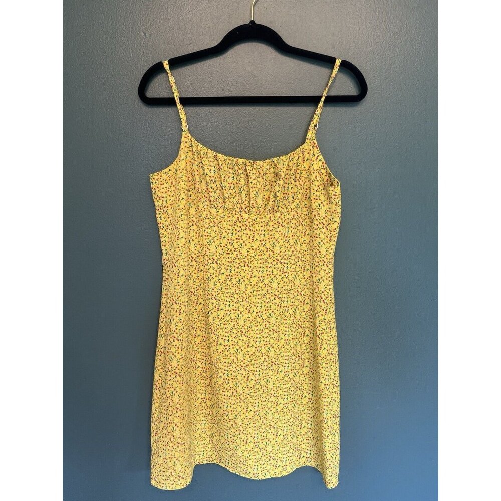 Jonathan Martin Yellow‎ ditsy Floral babydoll dress adjustable straps size 9